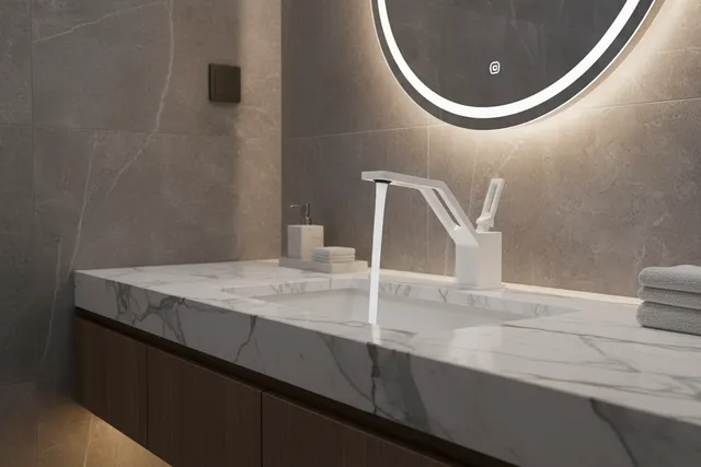 Robinet mitigeur lavabo monotrou salle bain contemporain…