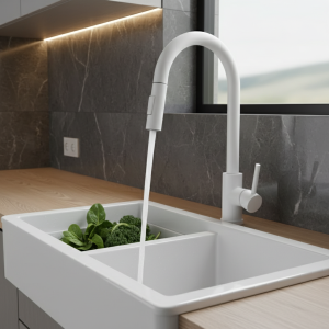 PLANKitchen-Évier coulissant à avoine blanche, bassin à légumes, cuisine rotative