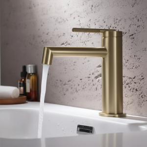 Robinet mitigeur d&rsquo;eau de lavabo monté sur bureau, robinet de salle de bains en laiton avec tuyau G1/2, robinet d&rsquo;eau froide et chaude, accessoires pour la maison
