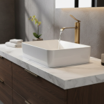 Bassin en bronze antique Fets, robinet d&rsquo;eau en laiton chaud et froid, robinet de ark monté sur le pont, robinet d&rsquo;eau de centre commercial