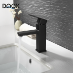 Robinet mitigeur de lavabo d&rsquo;eau chaude et froide monté sur le pont, robinet de salle de bains d&rsquo;évier de lavabo noir mat, grue de robinet d&rsquo;évier