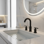 Robinet de lavabo de salle de bains, robinet d&rsquo;évier en laiton massif, double poignées, mitigeur de baignoire, ensemble de robinets de lavabo à 3 trous, plomb