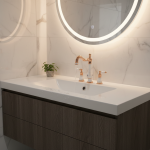 Bassin d&rsquo;eau chaude et froide de haute qualité, robinet de ark de luxe en laiton rose doré