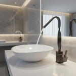 Robinet de cuisine de lavabo de salle de bains noir, mitigeur de lavage chaud et froid, robinet de grue rotatif à 360 degrés, robinets d&rsquo;évier à poignée unique