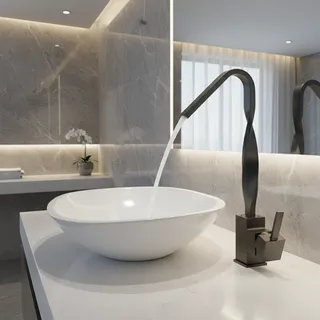 Robinet de cuisine de lavabo de salle de bains noir