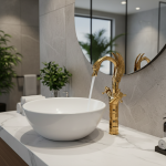 Robinet de lavabo en forme de cygne, salle de bains, eau chaude/froide, robinet de lavabo monté sur le pont, mélangeurs à double poignée, robinets de cygne