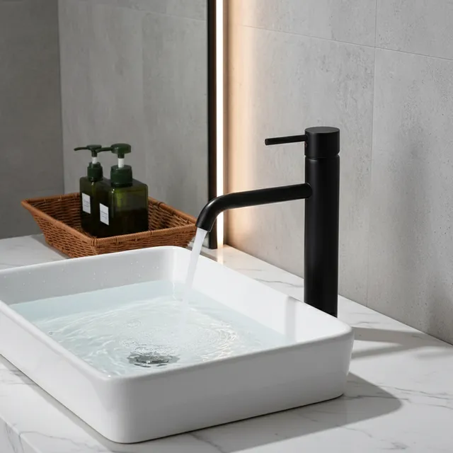 Bagnolux robinet de lavabo de salle de bains noir mat