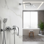 Robinet mitigeur de douche G1/2 pouces, robinets thermostatiques, douche murale, salle de bains, finition chromée, robinet mitigeur moderne