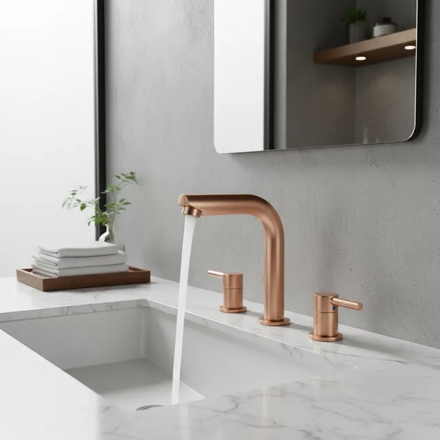 Robinet de lavabo en cuivre à double trous pour une…