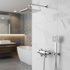 Ensemble de douche mural thermostatique, robinet de douche, mitigeur de douche, douchette à main Ensemble de douche mural thermostatique, robinet de douche, mitigeur de douche, douchette à main