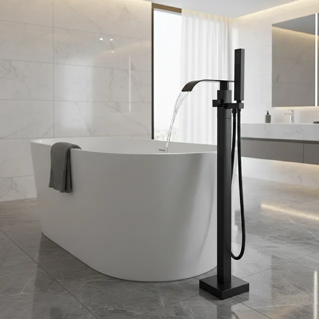 Robinet sur pied baignoire douche sol monté baignoire…