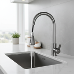 Robinets de cuisine en acier inoxydable 304, robinet d&rsquo;eau extractible pour évier de cuisine, mélangeur monté sur le pont, tête de pulvérisation à jet, robinets chauds et froids
