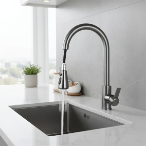 Robinets de cuisine en acier inoxydable 304, robinet d’eau extractible pour évier de cuisine, mélangeur monté sur le pont, tête de pulvérisation à jet, robinets chauds et froids Robinets de cuisine en acier inoxydable 304, robinet d’eau extractible pour évier de cuisine, mélangeur monté sur le pont, tête de pulvérisation à jet, robinets chauds et froids