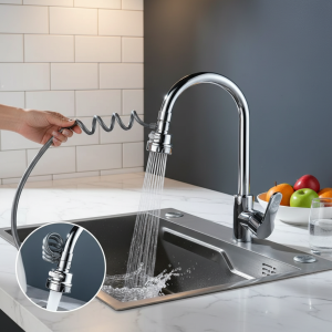 Robinet d&rsquo;évier 3 Modes, Rotation à 360 degrés, Tube d&rsquo;extension de filtre, robinet d&rsquo;économie d&rsquo;eau de douche, Gadgets de cuisine universels, accessoires