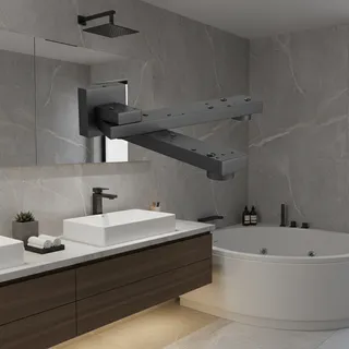Robinet de lavabo mural en laiton