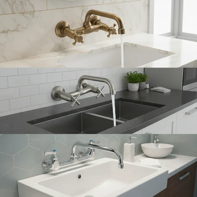Robinet de lavabo en laiton Antique