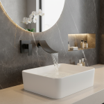 SHBSHAIMY-Cascade encastrée froide et chaude murale à poignée unique, bassin noir 256, type fendu