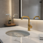 Robinet de lavabo en laiton Vintage de luxe, robinet d&rsquo;évier de salle de bains à trou unique pour usage domestique, robinet d&rsquo;eau chaude et froide de cuisine