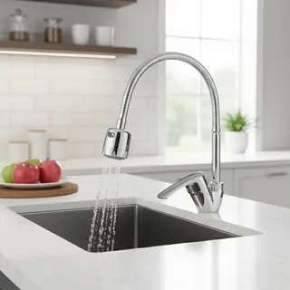 Robinet de lavabo de cuisine Flexible rotatif à 360 degrés