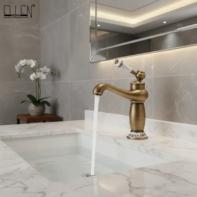Robinet de salle de bains finition Bronze Antique