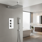 HORain-Ensemble de douche cascade thermostatique, corps en laiton, robinet de centre commercial, bain moderne