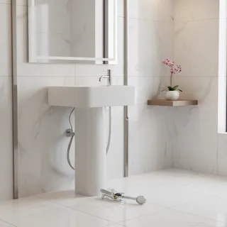 Robinetterie pédale commande pied inoxydable chromé laiton levier…