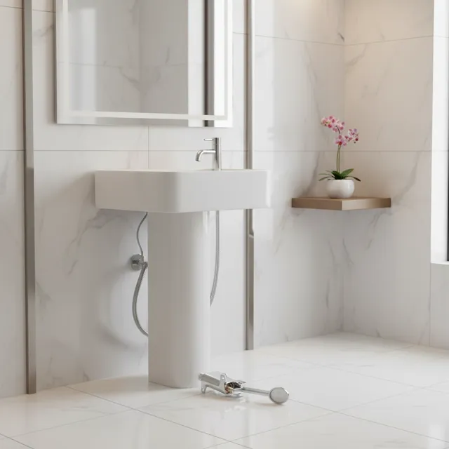 Robinetterie pédale commande pied inoxydable chromé…
