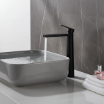 Robinet d&rsquo;eau de centre commercial, bassin gris, chaud et froid, montage sur pont, F/05, SS 304