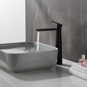 Robinet d&rsquo;eau de centre commercial, bassin gris, chaud et froid, montage sur pont, F/05, SS 304