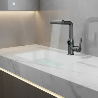 Robinet de lavabo à affichage numérique de température de cascade