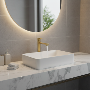 Robinet de salle de bains en laiton massif, robinets de lavabo de salle de bains, mélangeur d’eau froide et chaude, robinet d’évier monté sur le pont, robinets en or brossé Robinet de salle de bains en laiton massif, robinets de lavabo de salle de bains, mélangeur d’eau froide et chaude, robinet d’évier monté sur le pont, robinets en or brossé