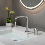 Robinet de lavabo de salle de bains, mitigeur d&rsquo;eau chaude et froide monté sur le pont, robinets de baignoire de lavage brossés en acier inoxydable 304