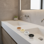 Robinet de lavabo d&rsquo;évier en cuivre, insertion ronde, anneau chromé, couvercle de trop-plein, capuchon de trou de salle de bains