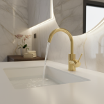 Robinet mitigeur de lavabo à levier unique et bec pivotant à 360 degrés, en laiton pour cuisine ou salle de bains, poli or, nouveauté