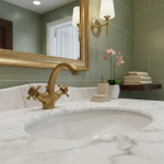 Robinet d&rsquo;évier Vintage doré, robinets de lavabo à Double poignée, robinet d&rsquo;eau monté sur le pont, robinet de lavabo de salle de bains rétro en laiton, accessoires pour la maison