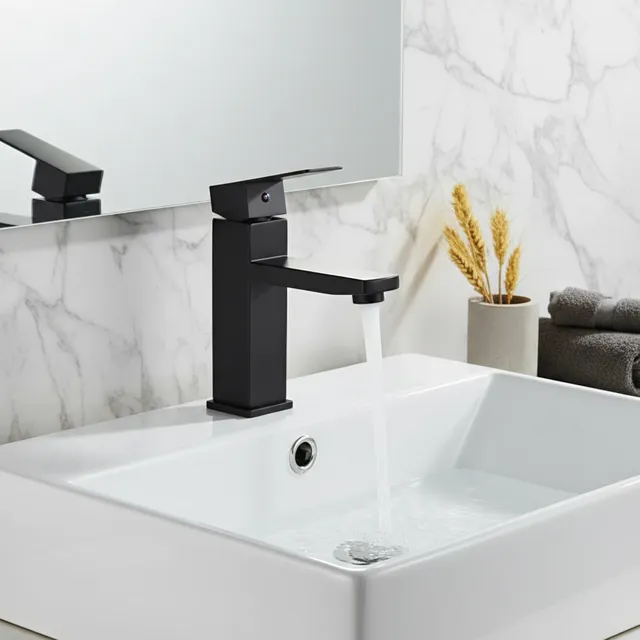 Mitigeur lavabo bain noir mat inox 304 monocommande bec…