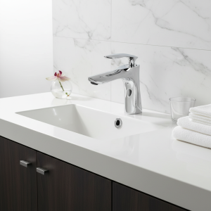 Bassin à poignée unique F/05 et Cascade, Robinet de centre commercial, Bain Blanc, Laiton Évier Grue à eau Argent 220