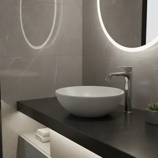 Robinet de lavabo de salle de bains en laiton chromé de luxe