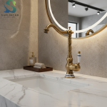 Robinet de salle de bains en laiton Antique, mitigeur chaud et froid, trou unique, levier unique, poignée rotative en céramique pour cuisine