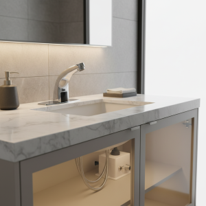 Robinet d&rsquo;eau à capteur infrarouge automatique, cuisine salle de bains évier capteur froid robinet d&rsquo;eau avec boîte de commande