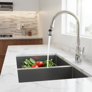 360 °   Robinet de cuisine rotatif aérateur économiseur d&rsquo;eau pulvérisateur anti-éclaboussures en acier inoxydable buse silencieuse Booster tête de robinet universelle