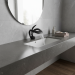 Robinet Cascade en Laiton à Poignée Unique, Style Moderne, Eau Chaude et Froide, Grue de Centre Commercial, 256 Pièces