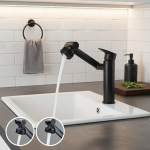 Robinet noir pour éviers de cuisine résistants, robinet noir, appareils ménagers, aérateur de centre commercial, 2 en 1, 1080