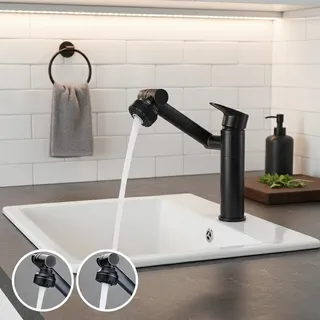 Mitigeur lavabo monotrou monocommande design cylindrique laiton acier…