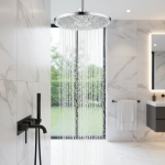 Pommeau de douche cascade à grand panneau de 255MM, 5 Modes, haute pression, grand débit, pluie, salle de bains, robinet de douche, accessoires