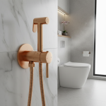 ULA robinet de Bidet en or Rose, ensemble de pulvérisateur de Bidet à main en laiton, mélangeur chaud et froid, robinet de salle de bains et de toilette, pomme de douche hygiénique Portable