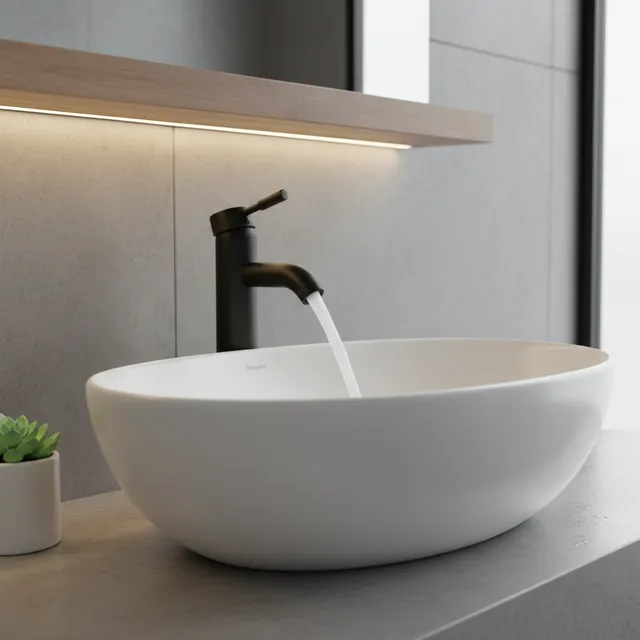 Robinet noir de style minimaliste en acier inoxydable