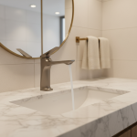 Robinet de lavabo en cuivre, lavabo de salle de bains à usage domestique, ventilateur crème, robinet de salle de bains, robinet chaud et froid