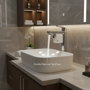 Robinet capteur avec des zones détection Doubke Réponses rapides Pruisant Capteur Tap d&rsquo;eau facile à installer