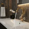 Robinet de lavabo en laiton or noir cygne
